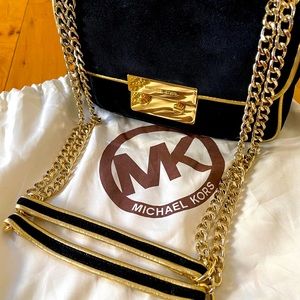 Black suede crossbody bag